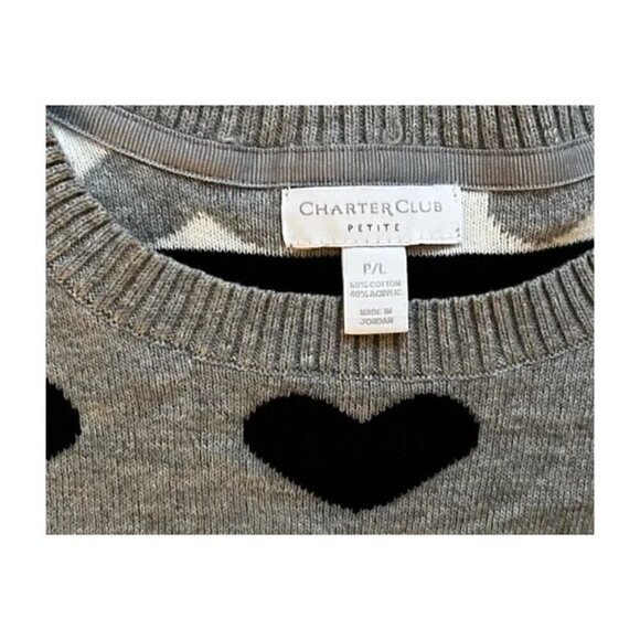 Charter Club Valentine Heart Sweater (Women's L) - Picture 3 of 4